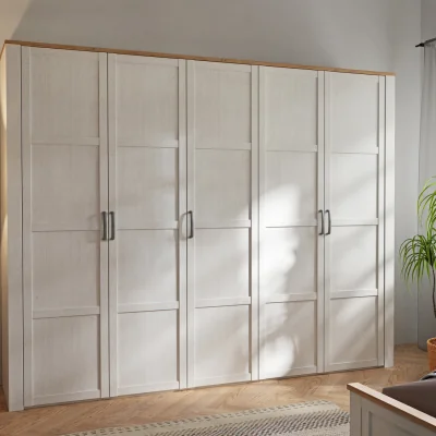 The Range Bohol 5 Door Wardrobe in Riviera Oak/White - Riviera Oak & White