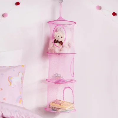 The Range 3 Tier Toy Storage Hanging Net - Blush Pink