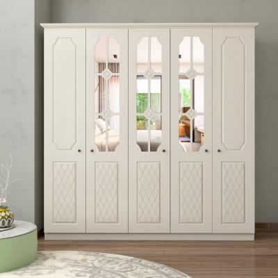 The Range THEO 5 Door Mirrored Wardrobe, White - White