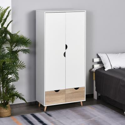 The Range 2-Door Clothes Wardrobe - White & Brown