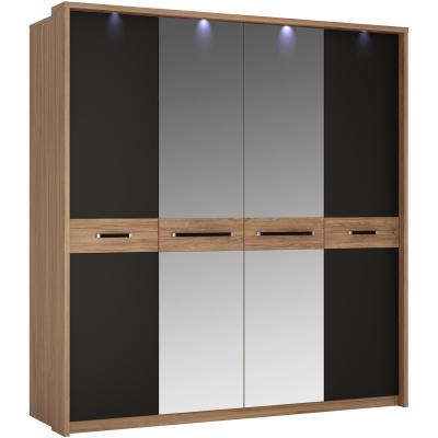 The Range Jonas & James Orlando Four Door Wardrobe  - Stirling Oak / black
