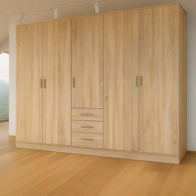 The Range 5 Door 3 Drawers Venice Wardrobe  - Oak