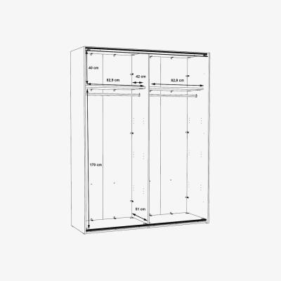 The Range Large 2 Door Sliding Wardrobe With Full Length Mirrored Doors - White