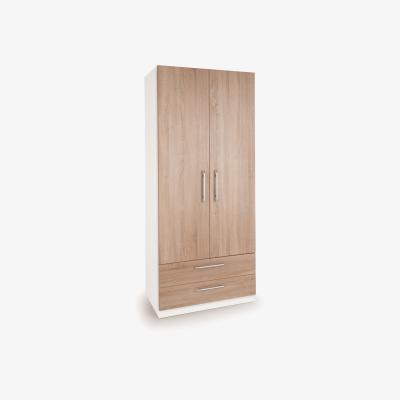 The Range Ashburton Two Door Two Drawer Wardrobe - White / Oak