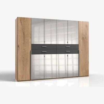 The Range Denver planked oak And graphite 6 door wardrobe - Oak And Graphite