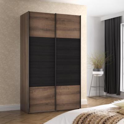 The Range 2 Door Sonoma Oak Sliding Wardrobe - Dark Oak