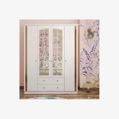 The Range Rose Gold 4 Doors and 2 Drawers Wardrobe - White