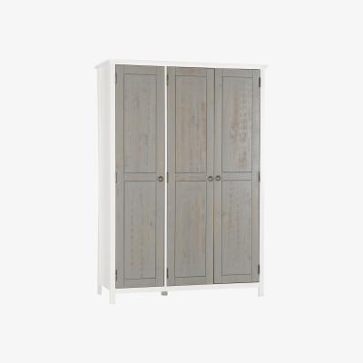 The Range Vermont Wardrobe - 3 door Grey and White
