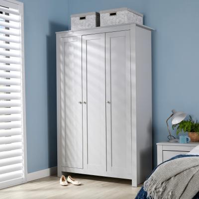 The Range Nyon 3 Door Bedroom Wardrobe Storage Unit - Grey