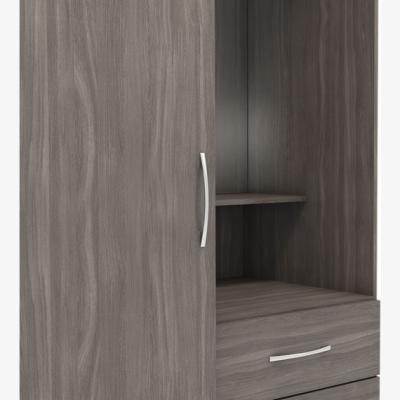 The Range Nevada Vanity 1 Door Wardrobe -  Black Wood Grain / Black Wood Grain