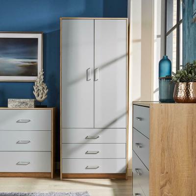 The Range Stratford 3 Drawer 2 Door Wardrobe Bedroom Storage Unit - Grey