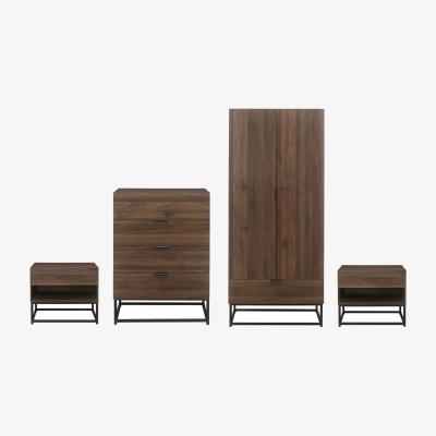 The Range Walnut Bundle Wardrobe Chest of Drawers Bedsides Houston - Walnut