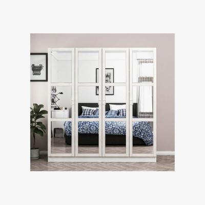 The Range Kale Country 4 Doors Wardrobe white Frame with Mirror Doors - White