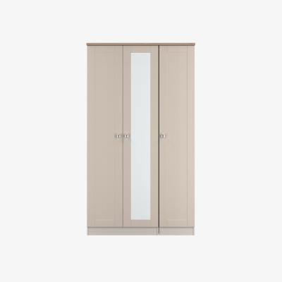 The Range Sussex Ready Assembled Tall Triple Mirror Wardrobe - Kashmir Ash & Bardolino Oak