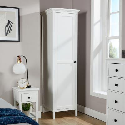 The Range Bellevue 1 Door Single Wardrobe Clothes Storage - White