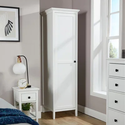 The Range Bellevue 1 Door Single Wardrobe Clothes Storage - White