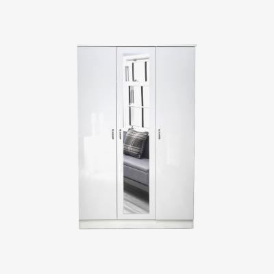 The Range Chiswick 3 Door Mirrored Gloss Wardrobe - Gloss White