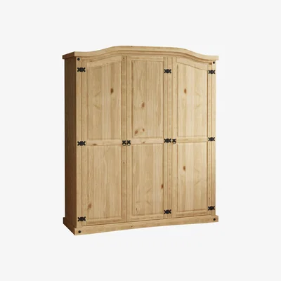 The Range Corona 3 Door Wardrobe - Pine - Pine