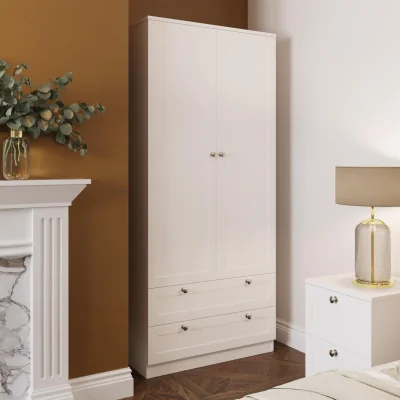 The Range FWStyle Matt White 2 Door 2 Drawers Wardrobe With Shaker Style Panels - White