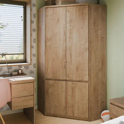 The Range Fribo Corner Wardrobe 2 Door in Golden Ribbeck Oak - Golden Ribbeck Oak