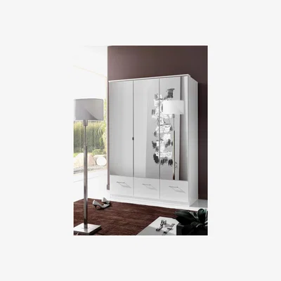 The Range Imago White 3 Door with Drawer Wardrobe - White