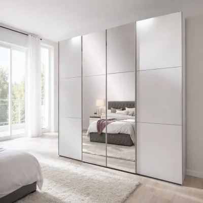 The Range Escape 300 - WHITE 4 door sliding wardrobe - White