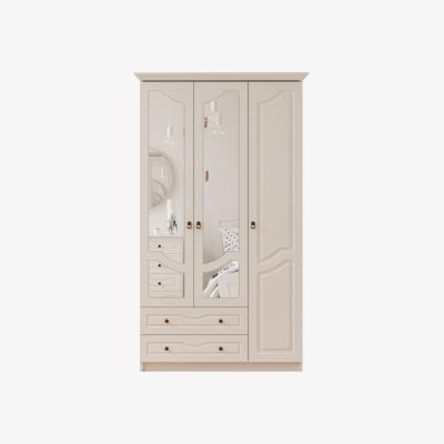 The Range CHLOE  3 Door 2 Drawer Mirrored White Wardrobe - White