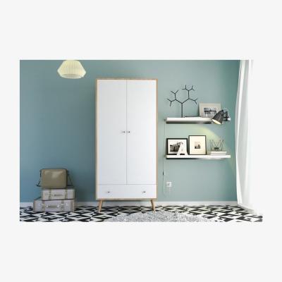 The Range Elegant 2 Doors and 1 Drawer Wardrobe - Oak & White