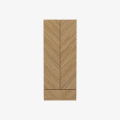 The Range Catania 2 Door 1 Drawer Wardrobe - Euro Oak