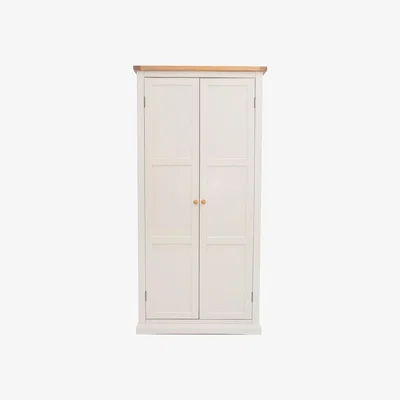 The Range Castelli 2 Door Wardrobe - White / Wood Knob