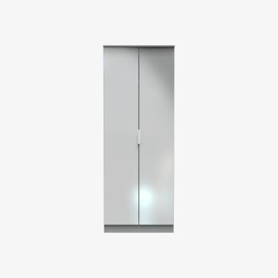 The Range Plymouth Ready Assembled Tall Plain Wardrobe - Uniform Gloss & Dusk Grey
