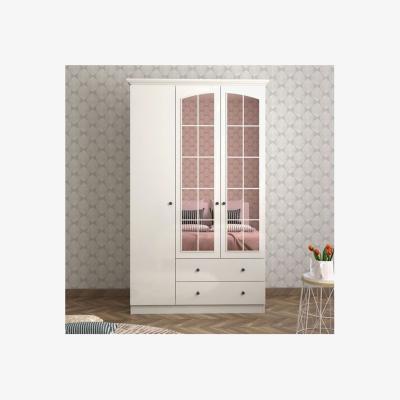 The Range Rose 3 Doors and 2 Drawers Wardrobe with Mirror - White