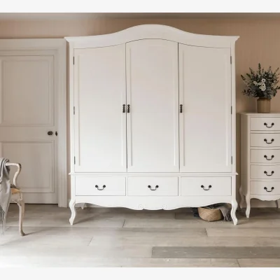 The Range Juliette French Triple Wardrobe - White
