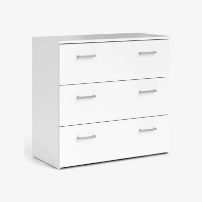 The Range Wyld Haus Berlin White 3-Piece Bedroom Set - Bedside, 3-Drawer Chest, 2-Door Wardrobe - White