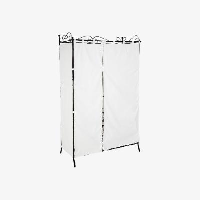 The Range Metal Wardrobe with Curtains - Black