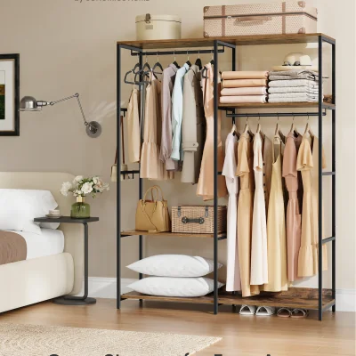 The Range Rustic Brown Foldable Freestanding Clothes Wardrobe - Rustic Brown