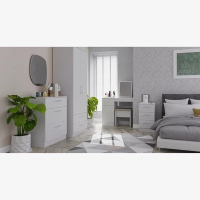 The Range Devon Ready Assembled Triple Mirror Wardrobe - Grey Matt