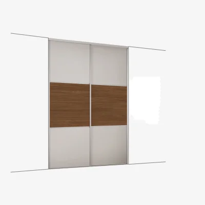 The Range Spacepro Dove Grey & Mild Oak Classic Sliding Wardrobe Kit - Dove Grey/Walnut / 1185mm / 2