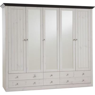 The Range Large Monaco Mirror and Drawer Wardrobe - White