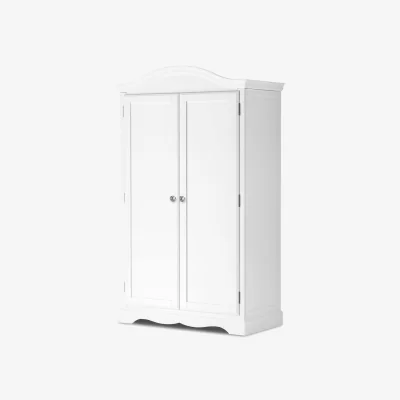 The Range Romance French Double Wardrobe with Crystal Handles - White