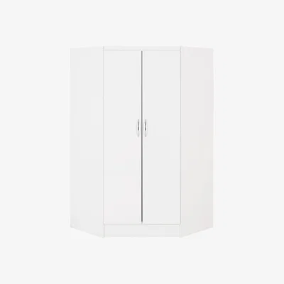 The Range Nevada 2 Door Corner Wardrobe  - White Gloss