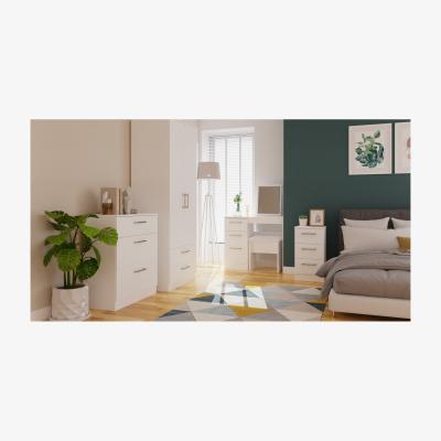 The Range Devon Ready Assembled Triple Mirrored Wardrobe - White Matt