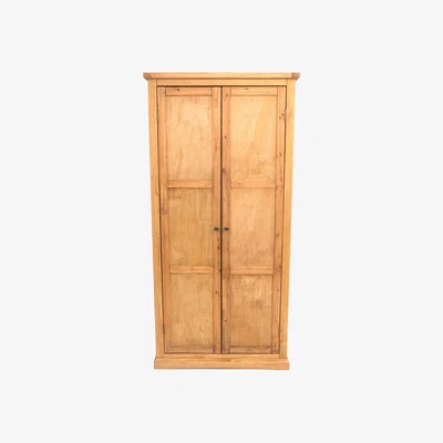 The Range Lucca 2 Door Wardrobe - Brown / Brass Knob