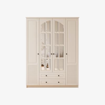 The Range ELISE  4 Door 2 Drawer Mirrored White Wardrobe - White