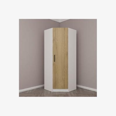 The Range Kale Single Door Corner Wardrobe  Pera Walnut - White & Walnut
