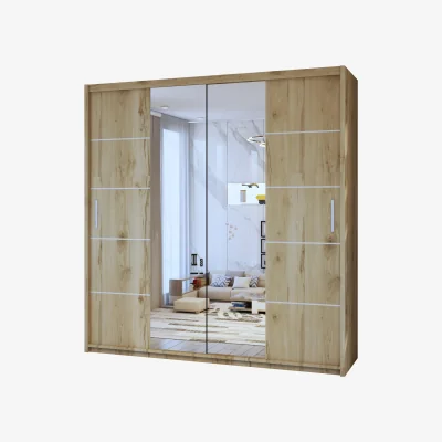 The Range Leeds Sliding Door Wardrobe - Oak / 180cm