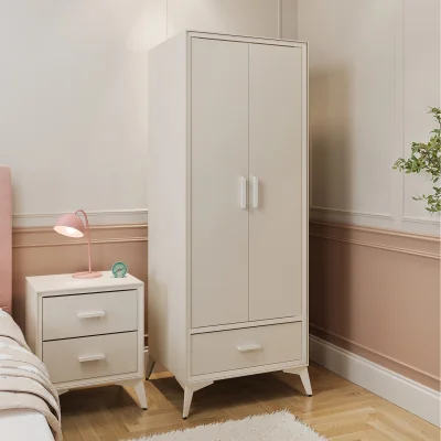 The Range XR Living Florence Canvas 2 Door Wardrobe with Drawer - Natural