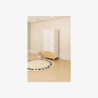 The Range Cody 2 Door 1 Drawer Wardrobe - White and Pine