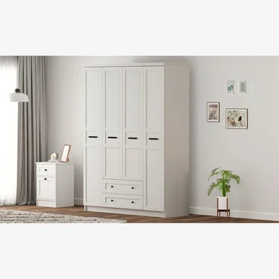 The Range DAISY 4 Door 2 Drawer Wardrobe - White