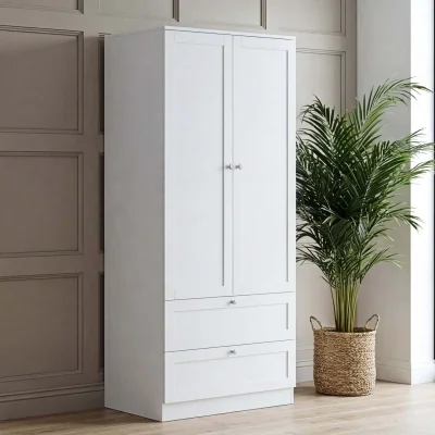 The Range Vida Designs Altino 2 Door 2 Drawer Wardrobe, Grey (2) - White